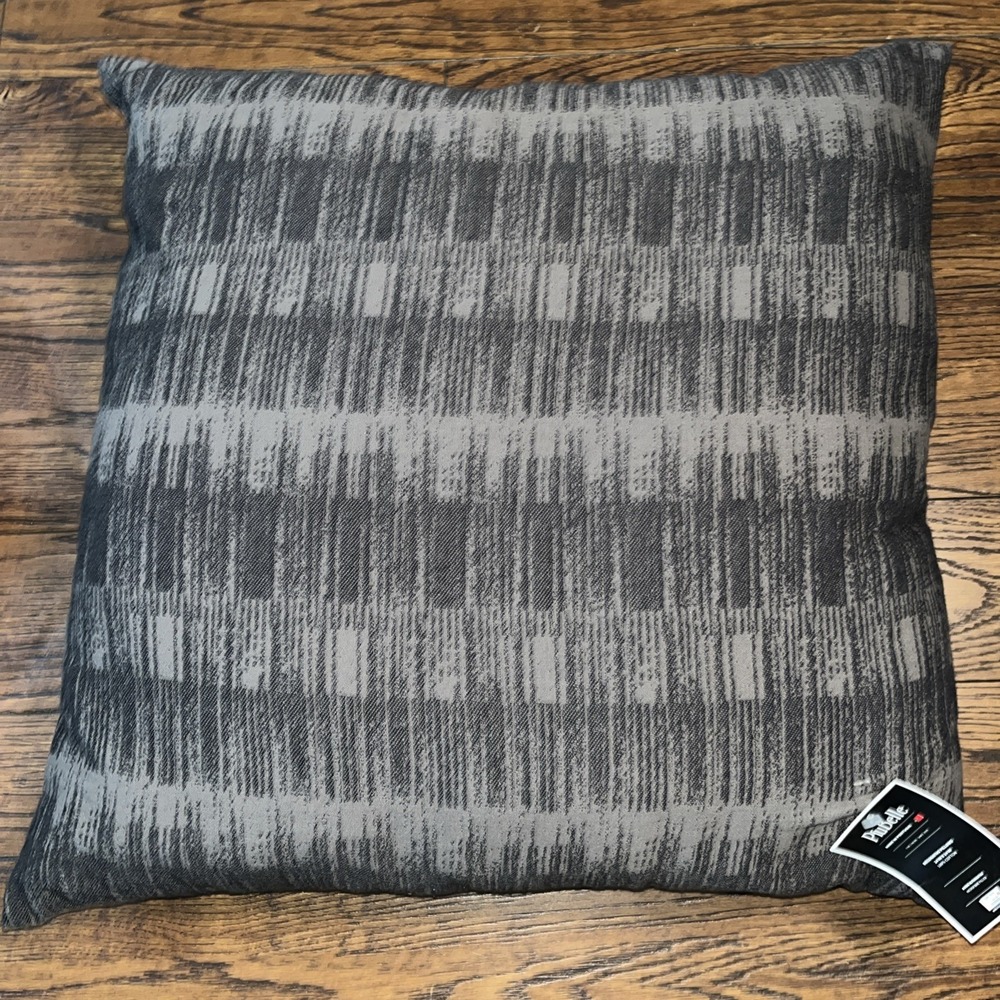 piubelle decorative pillow 24" dark light gray glitch geometric Down Alternative